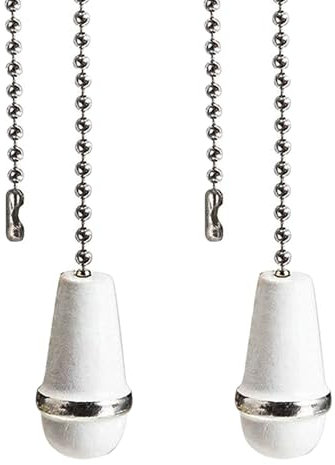 MXHBSTP 2 Pcs Bathroom Light Pull Cord, Light Pull Chain Extension with Ball Chain Light Pull Cord Length 12.01inch Light Switch Pulls Cord for Shower Ceiling Toilet Light Fan Switch Blinds