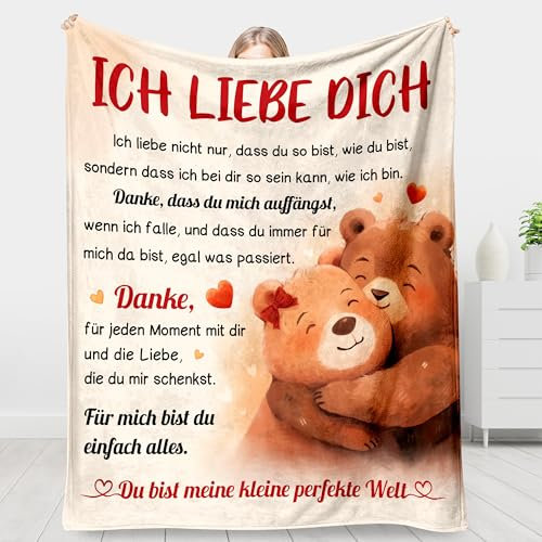 Giftasy Ich Liebe Dich Geschenke für Männer, Hochzeitstag Geschenke für Männer Frauen - Kuscheldecke, Geschenk Ehemann Geburtstag, Jahrestag Geschenk für ihn sie