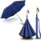LFLFWY Upside Down Umbrella Automatic Open, Inverted Umbrellas 49 inch Vented Double Canopy Waterproof Large Reversed Umbrellas for Rain Golf Car (AOMC-Navy Blue)