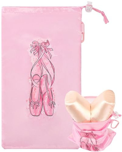 Muteitt Rosa Spitzenschuhtasche, Tanzschuhtaschen, Ballett-tanzschuhtasche, Kordelzug, Tanzschuhtasche, Tasche Für Frauen Und Mädchen