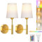 Battery Operated Wall Lights, Rechargeable Wireless Wall Sconce Set of 2 with Remote Control, 3 Color Temperatures & RGB Dimmable, 5000mAh E27 Bulb, Wall Lights for Living Room, Bedroom, Hallway