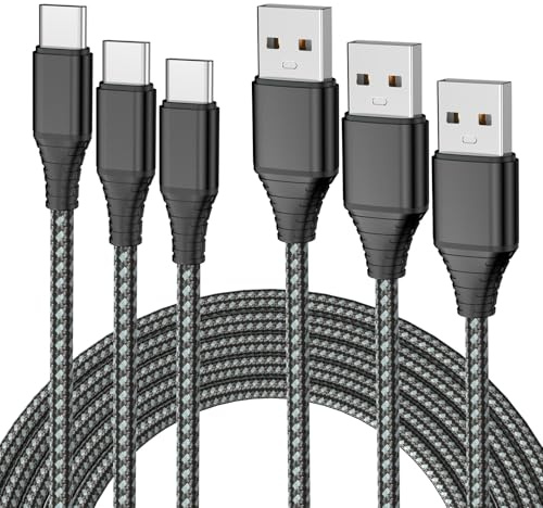 USB Type C Cable Fast Charging,3pack 1M Premium Nylon Braided 3A Rapid Charger Quick Cord,Type C to A Cable Compatible for Samsung Galaxy S21 S20 S10 S9 S8 Plus,Note 20 10 9 8, LG V50 V40 G8（Black）