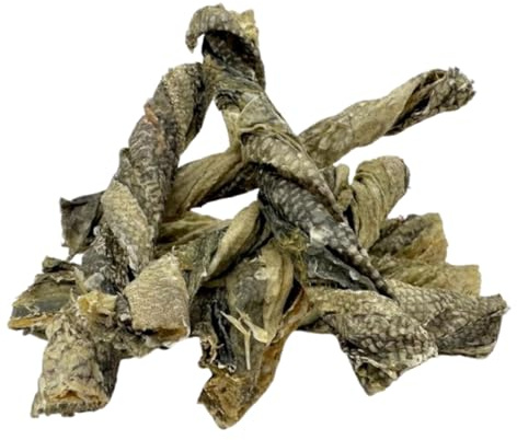 1kg Cod Skin Dog Treats 1kg–100% Natural Fish, High Protein, Low Fat Omega 3 Dental