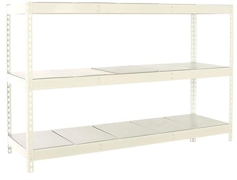 PROREGAL Schwerlastregal Metal Beast Three | HxBxT 200x240x90cm | Fachlast 400kg | Weiß Standregal Werkstattregal Lagerregal Kellerregal
