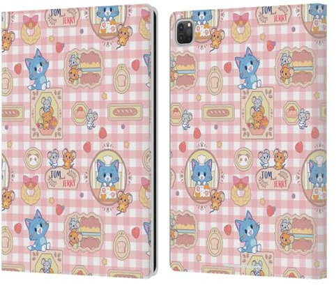 Head Case Designs sous Licence Officielle Tom and Jerry Schéma De Cuisson Graphismes Gokko Étui Portefeuille en Cuir Compatible avec Apple iPad Pro 12.9 2020/2021/2022