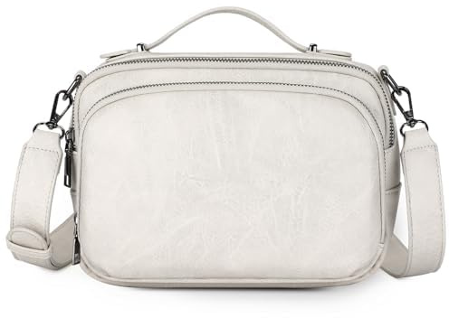 VINBAGGE Umhängetasche Damen Veganes Leder RFID Crossbody Bag Damen Handtasche Handytasche Umhängetasche Kleine Moderne Taschen mit Breitem Schultergurt