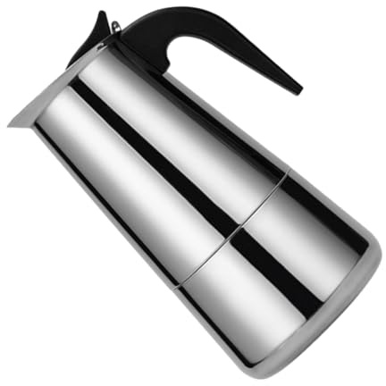 LOPUNER Portable Stainless Steel Stovetop Coffee Maker Espresso Pot for Home Office Use Compatible with Induction Cooker and Open Fire Lightweight Design