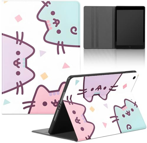 Funda Tablet para Samsung Galaxy Tab A8 10,5 2022/2021 SM-X200/X205, Suave TPU Carcasa Lindo Gato Pusheen Dibujos Animados Kawaii Anime Diseño Manga Stand Función PU Cuero Flip Protectora Cover,Cute