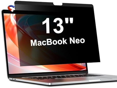 Magnetischer Blickschutzfilter für MacBook Neo 13 Zoll (2026, A18 pro) | Abnehmbarer Anti Glare Blaulicht Mac 13 Neo Sichtschutzfolie, Privacy Screen Sichtschutz Blickschutzfolie Mac Neo 13