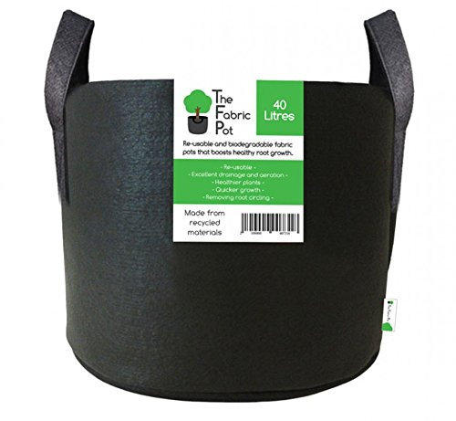 The Fabric Pot Hydroponics Fabric Pot Breathable Pots Container Grow Bag Plant Litre UK (40L, Black Round)