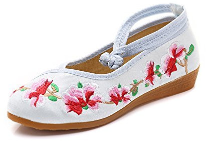 Lazutom - Mocasines de Lona para Mujer, Color Blanco, Talla 40 EU