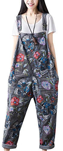 Youlee Femmes Été Pantalon large Denim Salopette Pantalon de jumpsuit Style 18