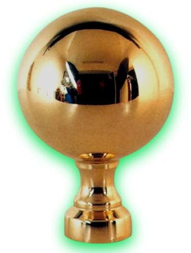 Déco fer Forgé- BOULE DE RAMPE LAITON-DECORATION- Diamètre 40 mm H 60 mm x 28 mm- Main Courante Acier Bois Alu- 1 Insert Taraudé M8 Sous Embase- Longueur Petit modèle Usage Interieur Exterieur Robuste