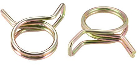 sourcing map 50Stk Doppeldraht Kraftstoffleitung Schlauch Rohr Silikon Verzinkt Feder Klammern Feder Schlauch Klemme mit kompaktem Design