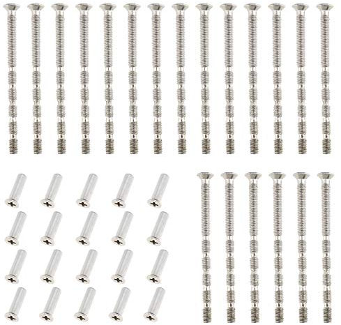 YINETTECH 20x M4x60mm Nickel plated Snap Off Screw Universal Metal with Sleeve For Door Handles Connecting Box