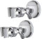 Duschkopfhalterung Saugnapf, Verstellbarer Brausehalter Bad Saugnapf mit 360°drehbar Brausehalter für Handbrause, Abnehmbarer Handbrause Halterung und an der Wand montierte Saughalterung (Silver-2pcs)