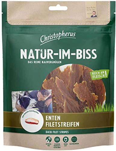 Christopherus Kausticks für Hunde, Entenfiletstreifen, Warmluftgetrocknet, Natur-Im-Biss, 300 g