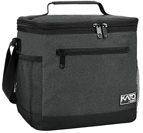 Kato Tirrinia Faltbar Klein Kühltasche 10.5L(20 Dosen), Arbeit Lunchtasche Isoliertasche für Unterwegs Auto Picknick Strand, Groß Thermotasche Lunchbag Lunchbox Tasche für Herren Damen, Schwarz