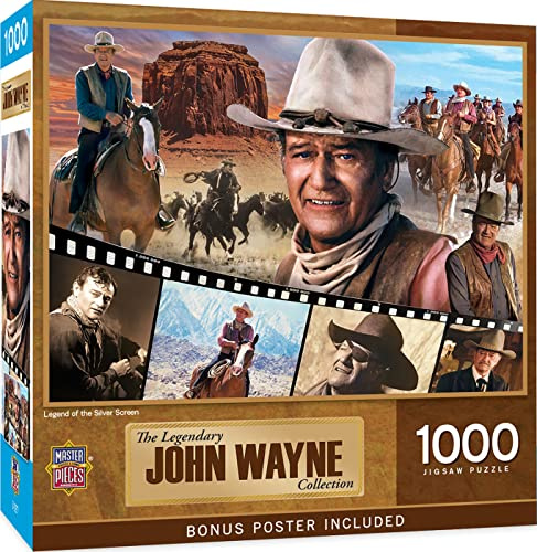 MasterPieces 1000 Piece John Wayne Jigsaw Puzzle for Adults, Family, Or Youth - Legend of The Silver Screen - 19.25x26.75