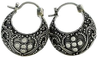 925 Sterling Silber Oxidierten Stil Creolen für Damen Feine Handgemachte Ethnische Stammes-Boho-Stil Mode Einzigartige Designer Party Schmuck Besondere Geschenk Ohrring