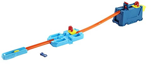 Hot Wheels Track Builder Unlimited Stunt Crash Box Play Set with 18 Building Components in Storage Box with Lid & One 1:64 Scale Hot Wheels Car, Awesome Gift for Kids 6 to 12 Years Old