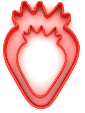 Ausstechformen für Kekse/Fondant, Erdbeere, 5 cm + 8 cm, 2 Stück