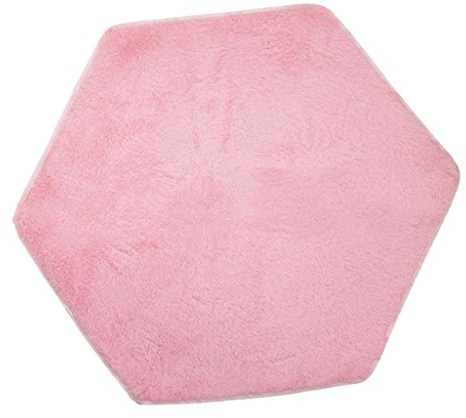 Sechseckige weiche Plüschmatte für Prinzessinnenschloss, Spielhaus, Raumbereich, Teppiche für Kinder, Baby-Spielzelt, für drinnen und draußen, Rosa
