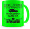 Samunshi® Auto Tasse mit Spruch Geschenk für Mann Frau Oma oder Opa Kaffeetasse groß Lustige Tassen zum Geburtstag neon grün 300ml