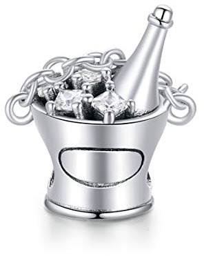 Abalorio de plata de ley 925 con forma de taza de café, esmaltado, cristal de circonita para pulseras y collares Pandora, Esmalte Cristal