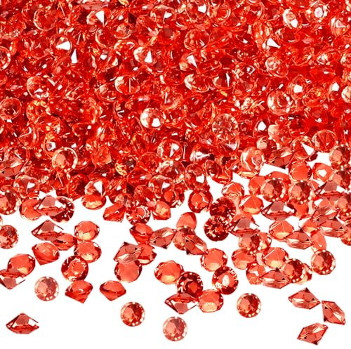 TOAOB 5000 Stück 4.5 mm Rot Acryl Kristalle Diamanten Tischstreuer Konfetti Klare Strasssteine für Tischdekoration Hochzeit Braut Dekoration Vasenperlen