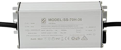 LIGHTEU®, SOSEN Transformator LED Netzteil Treiber - 70W, 1.95A,36V DC, IP67 - Konstantspannung für LED-Lichtbänder Strip und G4, MR11, MR16 LED Glühlampen