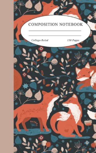 Nordic Fox Mini Composition Notebook: Nordic Composition Book, Mini Fox Journal, Small Notebook for Writers, 150 5x8 College Ruled Pages