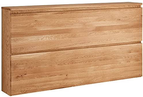 Lomadox Schuhschrank Eiche massiv geölt mit 2 Klappen, hängend, B/H/T: ca. 160/84/24 cm