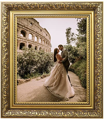 Ornate Photo Frame Traditional Dahlia Gold & Silver Picture Antique Art Frames
