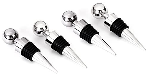 Jagowa 4 Pcs Wine Bottle Stoppers,Beer Saver Sealer Reusable Wine Corks for Sealing Wine, Champagne, Prosecco, Beer, Spirits