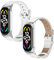 2-PCS Armbänder Für Xiaomi mi Band 7 Silikon + Leder Ersatzband Für Damen Herren Armband mit Kompatibel mit Xiaomi mi Band 7 (A)
