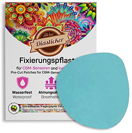 Diasticker® | Overpatch XL Fixierpflaster 8,5 cm (10 Stück, Hellblau) - Freestyle Libre 2, Dexcom G6, Guardian, Katheter | Wasserfest - Atmungsaktiv - Starker Halt | Patch, Fixierung, Tape, Pflaster