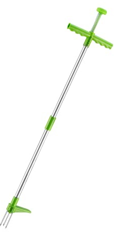 NEO TOOLS Verto Unkrautstecher; Aluminium; PP-Kunststoffgriff; schnelles manuelles Entfernen von Unkraut ohne Bücken; bequemes Arbeiten im Garten; 1 m Länge; komprimierter Auswerfermechanismus