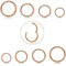 JeryWe 8PCS anelli in acciaio chirurgico naso Hoop per uomo donne Setto ipoallergenico incernierato anello del naso Orecchini a cartilagine elicoidale Piercing corpo 16G 6-12mm Oro rosa