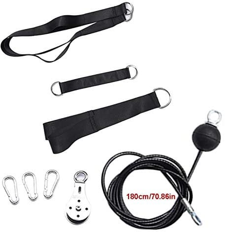 GOBBIS Cable Machine Pulley System Triceps Training Equipment Set Sturdy Multi-function Fitness Exerciser Workout Cable Machine Attachments For Gym (Color : Black)