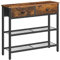 HOOBRO Mesa Consola, 75 cm Mesa de Pasillo con 2 Cajones de Tela, Aparador de Entrada, de Sofá, Entrada, Salón, Pasillo, Estilo Industrial, Marrón Vintage y Negro EBF72XG01