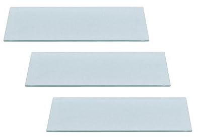 Glasschneideplatte aus Sicherheitsglas mit Silikonfüßen, transparent (3, 40 x 30 cm)