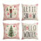 4 Stück Weihnachtskissenbezüge,45 * 45 Cm Rosa Weihnachtskissen Covers,Kissenbezug Weihnachten Kissenhülle,Für Weihnachtsdeko Sofa Decorations
