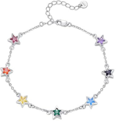 JFASHOP Chakra Armband 925 Sterling Silber Yoga Armband Damen Yoga Schmuck 7 Chakra Armbands Amulett Armreif Muttertags Geschenke für Frauen Mädchen