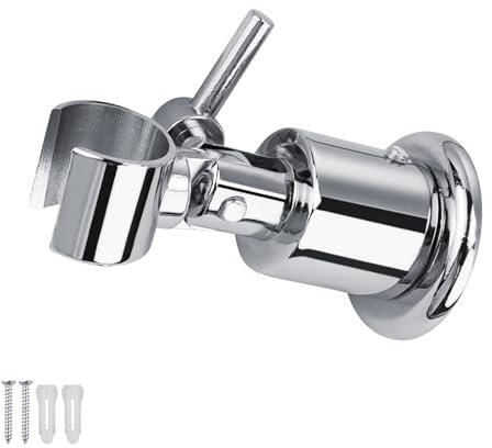 KINHARD Support de Pommeau de Douche avec Vis, Support de Douche, Support Pommeau de Douche en Métal, Support de Pomme de Douche Réglable, Support Douchette Mural