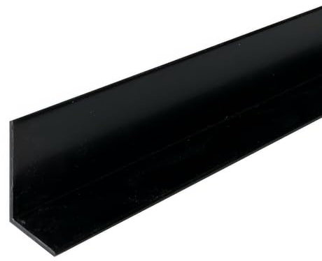 HOMEWELL - Cornière en aluminium 15mm x25mm x1.3mm, lg 1000mm (Laqué noir mat)