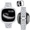 VISOOM Kompatibel mit Fitbit Versa 4/Sense 2 Armband mit Schutzhülle Frauen Mode niedlich Diamant Metall Armbänder für Fitbit Sense 2 Ersatzband,Silber