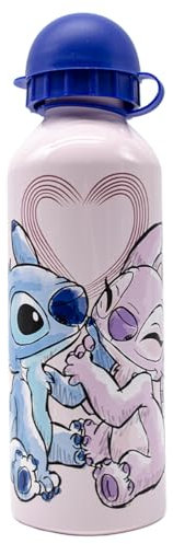 ms móvil shop STITCH Botella Cantimplora de Aluminio 500 ml. Producto Oficial Para Niños Disney Classics. Stitch & Angel