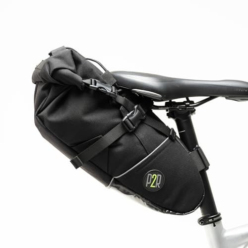 PACK2RIDE Inova Sac de Selle de vélo léger résistant à l'eau Sac de Selle de vélo pour vélo de Route, Gravier Sac de Rangement en Cordura Durable Sac de Rangement sous Selle Accessoires Noir