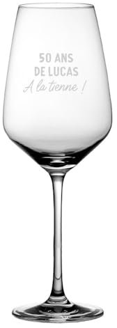 CADEAUX.COM - Verre à Vin personnalisable pour Homme de 50 ans - Message Personnalisable - Verre Personnalisé - Cadeau Anniversaire - Cadeau Homme